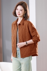 2024早秋新款外套长袖夹棉薄款春秋翻领百搭短款上衣外搭遮肚子女，女装短外套，文熹诺