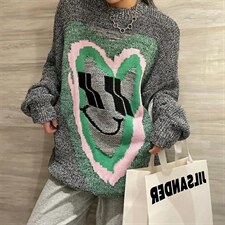 大爱心套头毛衣，女装针织衫/毛衣，LOVELS