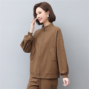2022年秋季新款韩版立领短外套女士短款拉链开衫修身显瘦女图片