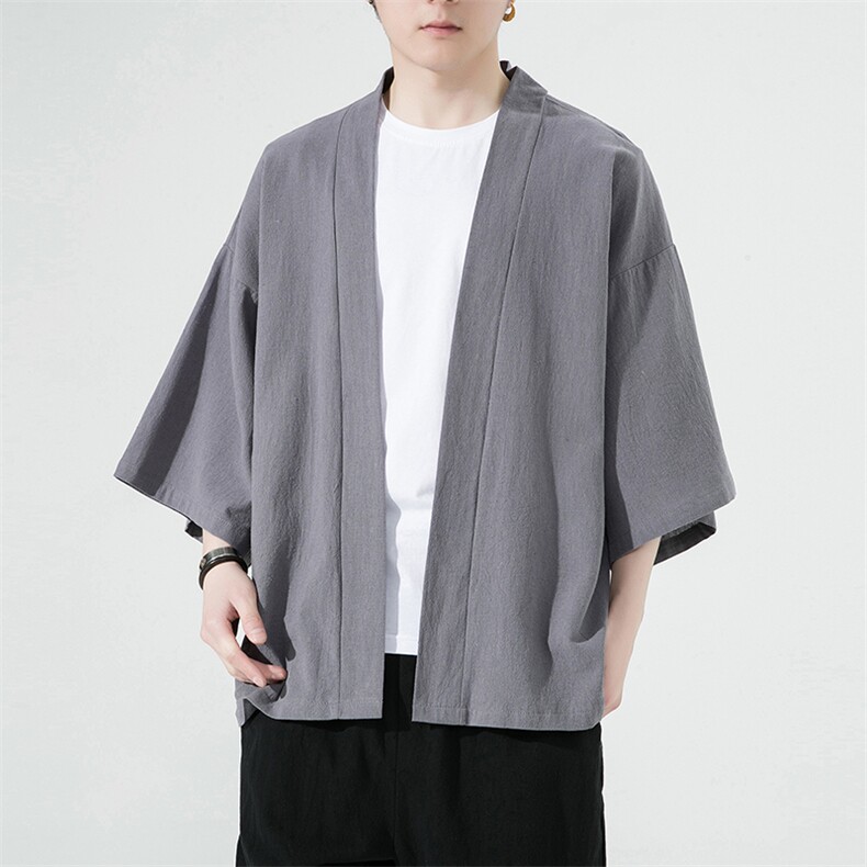 2023风春夏棉麻披风开衫男宽松防晒服小众风衣A203-666特p25,男装防晒衣,星座815（原A203）