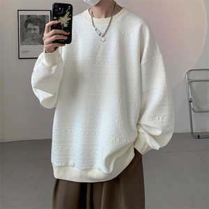 8XL-M 特大码港风太空棉圆领打底衫上衣男士青年套头卫衣WY05P40图片