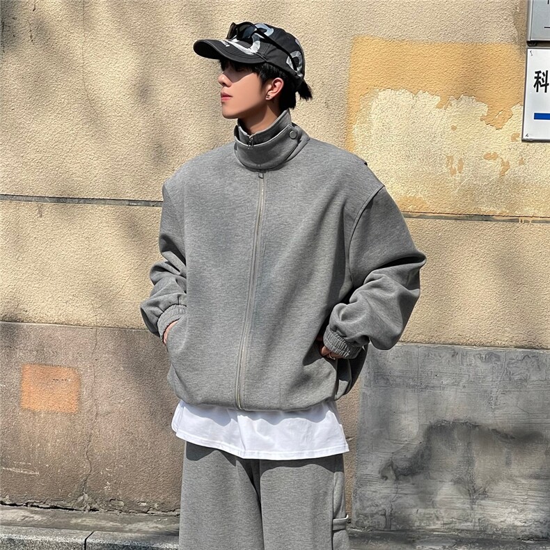 高质量华棉加绒加厚卫衣设计休闲外套男潮牌WY8892图片