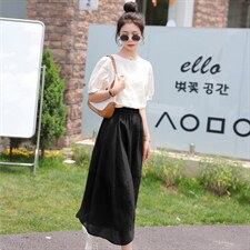 2022夏装新款舒适提花短袖上衣百搭纱裙两件套女士套装套裙，女装套装/套裙，木子恋