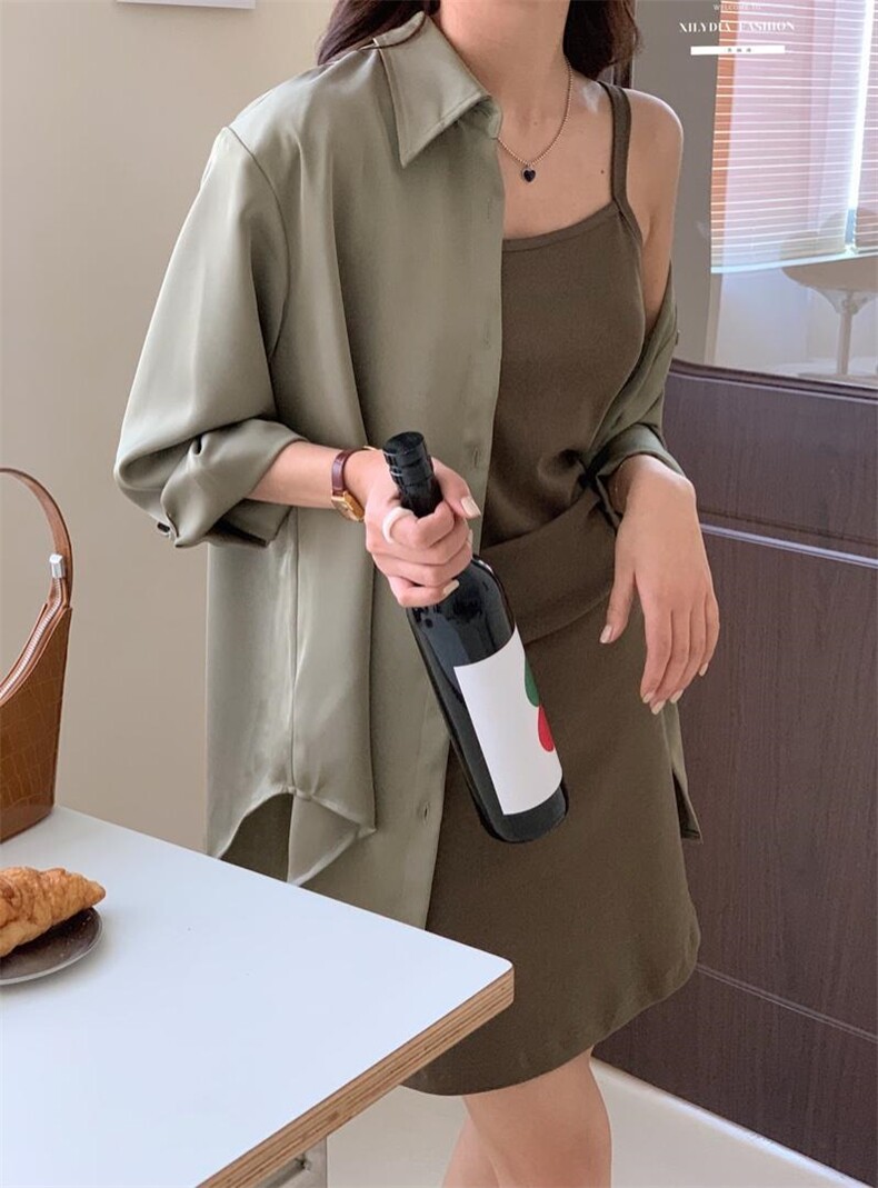 香丽迪网红chic高级感丝滑醋酸外披两件套,女装其它,香丽迪1