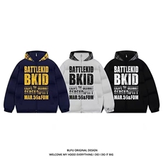 美式斑驳字母格子拼接连帽棉服男女冬季情侣潮棉衣外套TT62P98，男装棉衣，星座1013-5