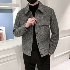 店主风轻熟小伙毛呢夹克休闲宽松修身外套男A236-JK-6015-P100，男装夹克，电商A236