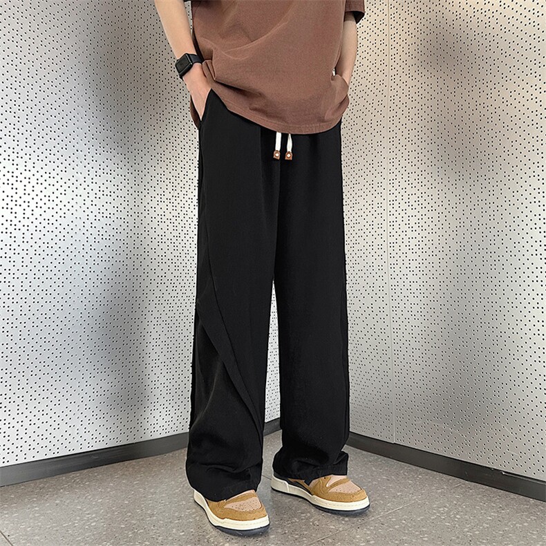 美式阔腿裤男款夏季潮流宽松裤子ins垂感直筒休闲西裤KD242,男装西裤,星座1116A-1（原606A）