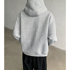 花灰色美式复古亨利领卫衣男款慵懒早秋上衣cleanfit高级感连帽衫，男装卫衣，电商A335-1（原A458）
