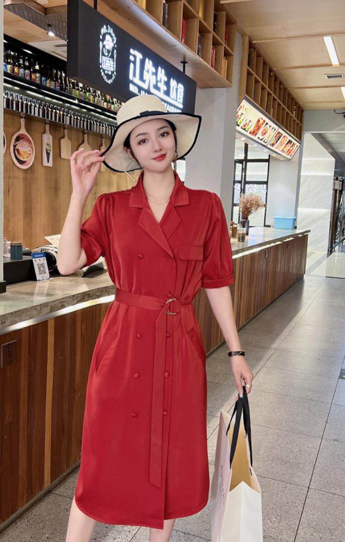 缎高端连衣裙，女装连衣裙，米娜·丹怡