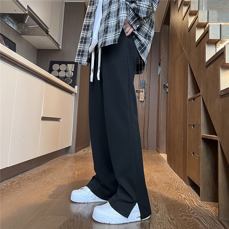 潮流裤脚开叉直筒卫裤纯色男女休闲裤212-2-DY76-特P40,男装休闲裤,星座808A-1