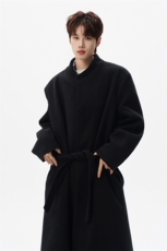 毛呢大衣男加棉中长款韩系立领呢子风衣外套星座812-F803-P128，男装风衣，星座812