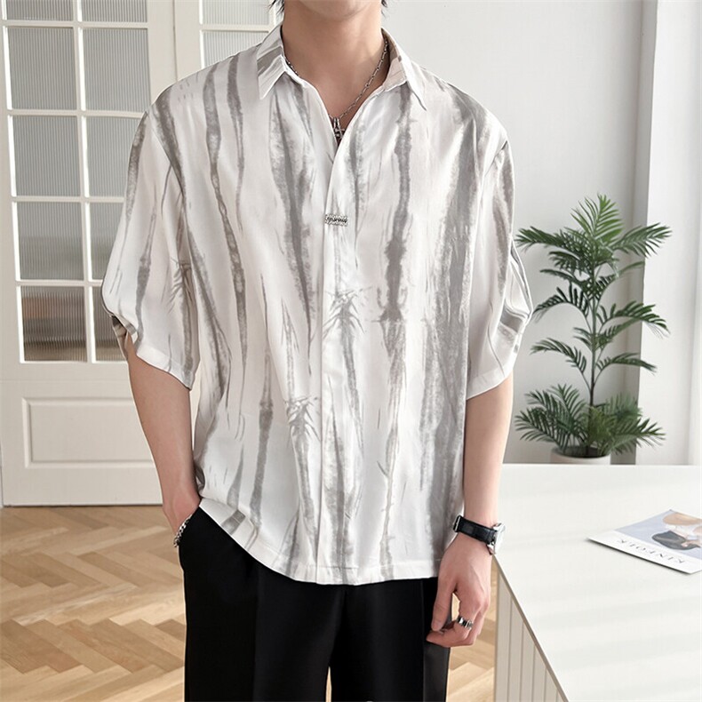 B353CS366P55M-3XL聚酯纤维100夏季新款2025冰丝衬衫直播款3,男装衬衫,电商B353