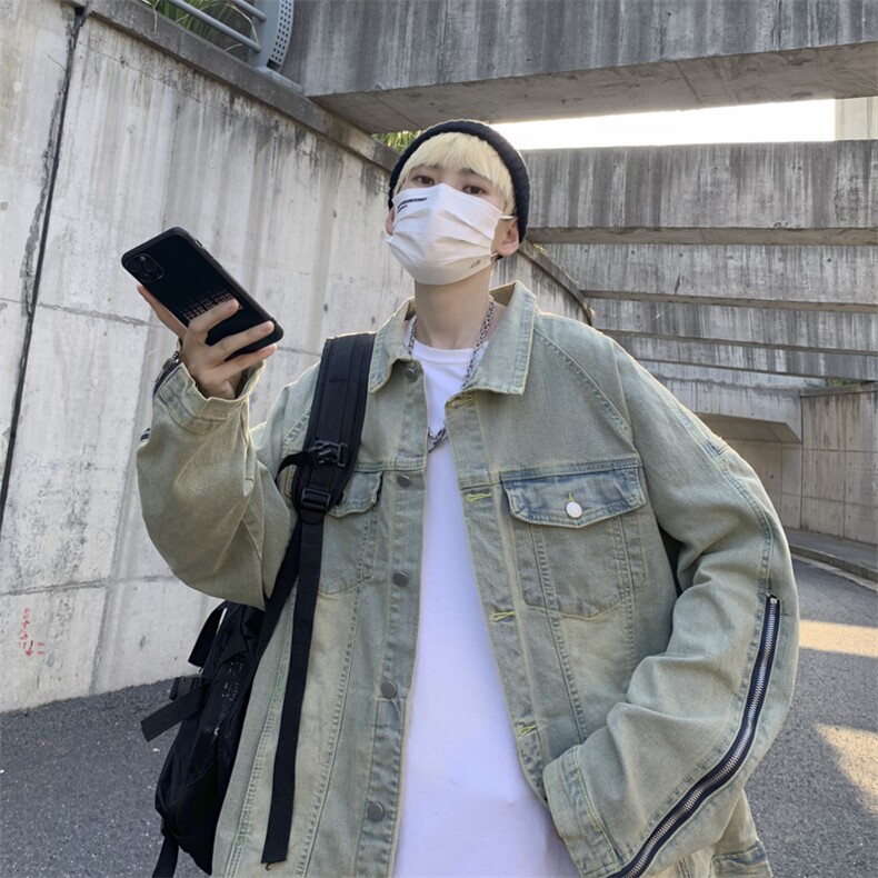 牛仔外套男春季潮牌港风韩版潮流宽松休闲夹克衫JK0271-P68,男装休闲裤,星座308B-1