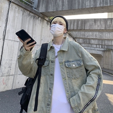牛仔外套男春季潮牌港风韩版潮流宽松休闲夹克衫JK0271-P68，男装休闲裤，星座308B-1