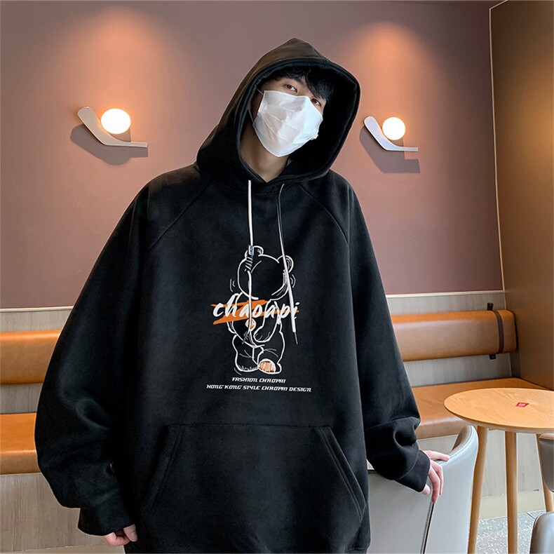 已注册港风抖音直播得物品质宽松麂皮绒连帽卫衣W6003P48,男装卫衣,电商C408-1(原B339-1)