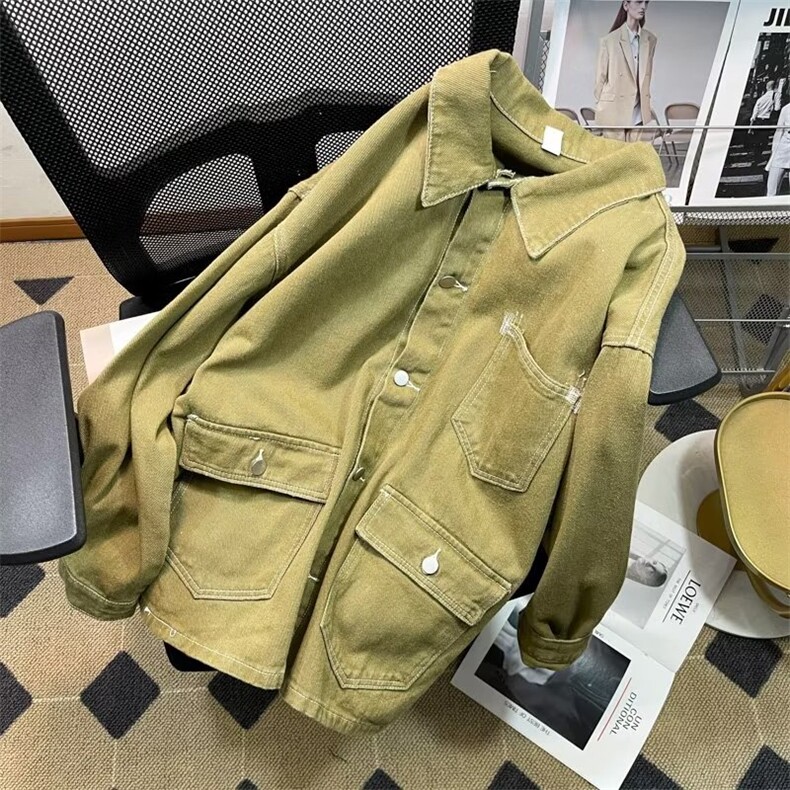 工装风衣牛仔中长外套男2023年春秋季新款休闲百搭夹克J2200P63,男装夹克,星座1116-2