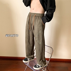 秋冬新款鹿皮绒裤宽松潮流休闲裤C006*P28控58，男装休闲裤，星座227-2