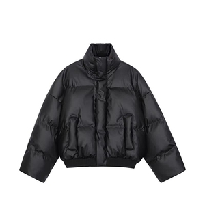复古短款pu皮棉服冬季棉衣防寒面包服外套 MY258 直播图片