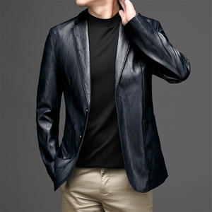 男士2023年秋季新款长袖休闲西服中青年纯色便服外套AJYD613-P175图片