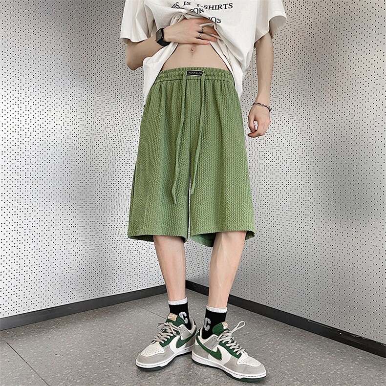 夏季冰丝休闲短裤纯色百搭痞帅宽松抖音五分裤XD22975-P40,男装休闲裤,电商A042