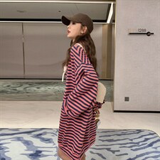 粉色连帽卫衣连衣裙女2024春秋新款小个子学院风减龄长袖T恤裙子，女装卫衣/绒衫，菡迪欧娜