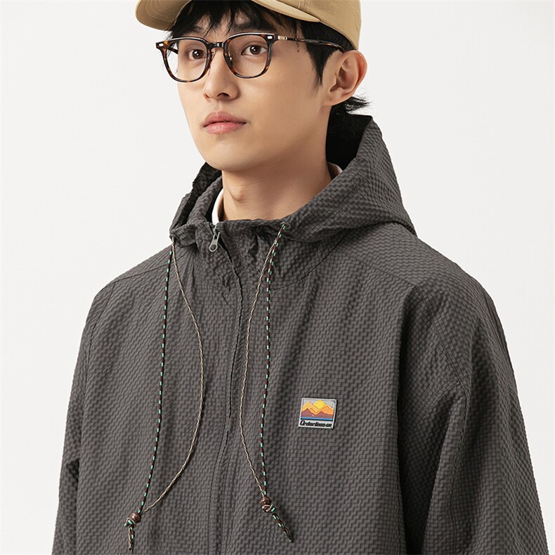 2026春季新款男装日系潮牌宽松连帽格子外套休闲夹克JK562-F109,男装夹克,电商A101（原外27）