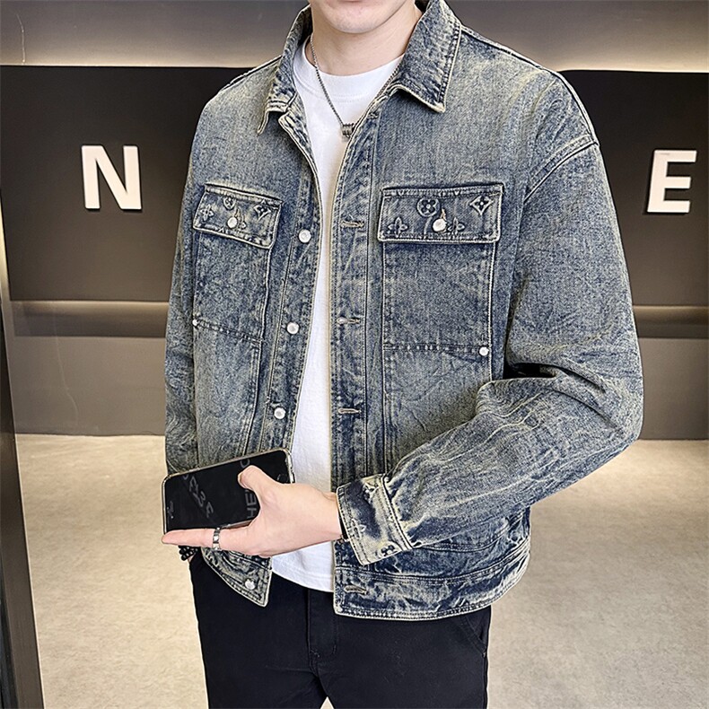 高货重工艺水洗牛仔外套男士2025秋款夹克男上衣B317/JK611/P165,男装工装外套,电商B317