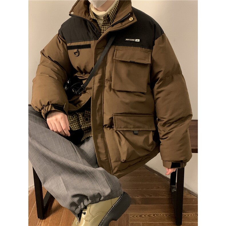 日系工装大口袋拼色棉衣ZM080-P135控165,男装棉衣,星座1408-1