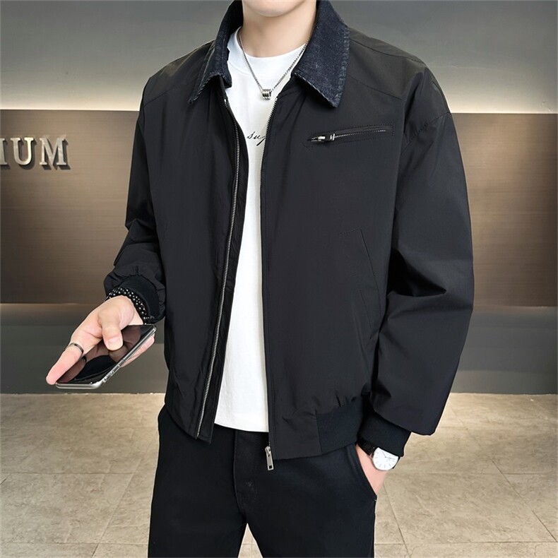 店主风2025秋季新款假两件时尚宽松夹克外套男JK181-P120控160,男装夹克,电商A413