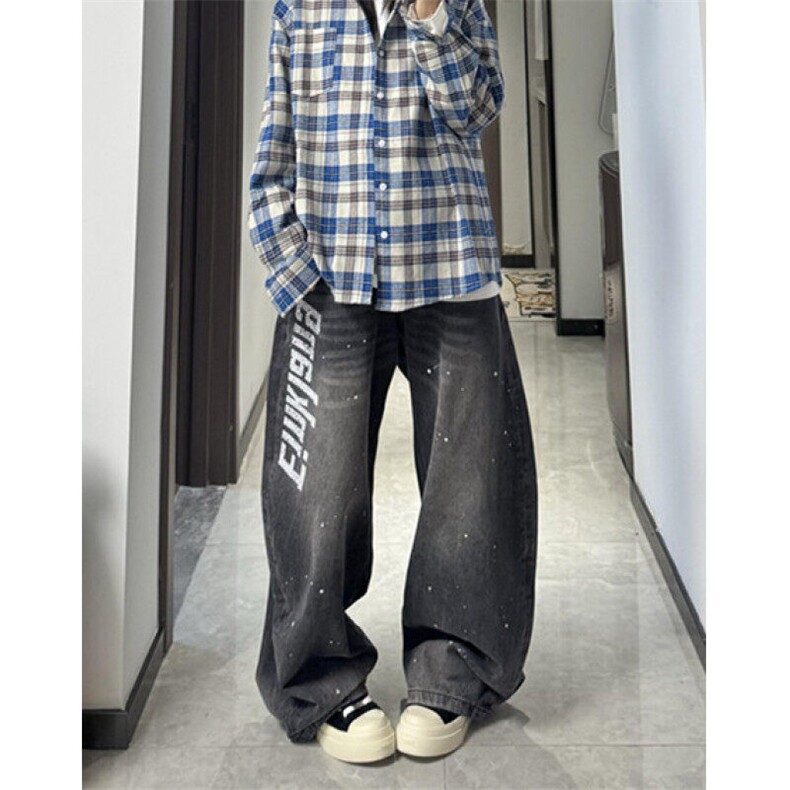 无品牌时尚文艺新款流行潮流长裤春节辣妹泼墨扎染弯刀裤NK591,男装牛仔裤,星座1116A（原606A-3）