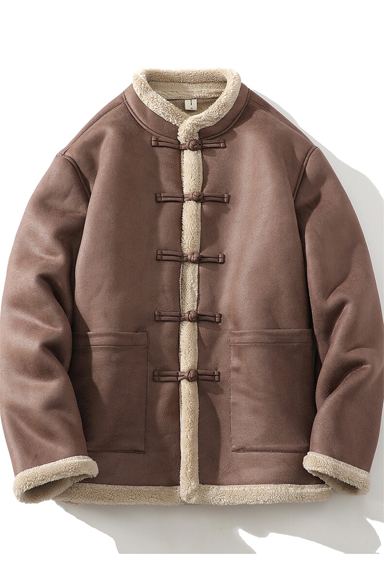 风棉衣皮毛一体夹克男冬新款外套大码羊羔绒保暖棉服1203p158,男装夹克,电商A016