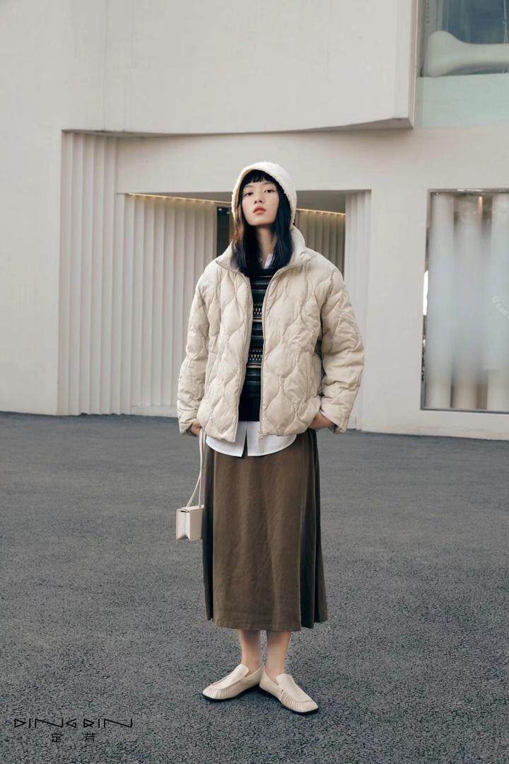 轻薄压纹呼吸防水面料羽绒，其它，DINGOIN 定芹