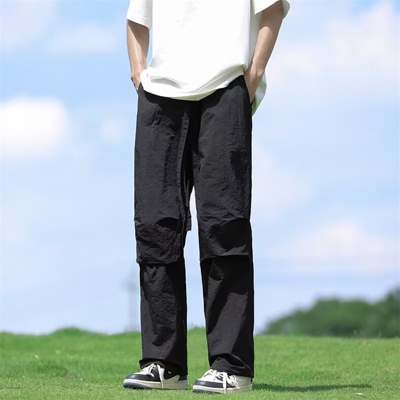 速干裤子男夏降落伞薄款宽松直筒高街潮牌工装休闲长裤K4296-P39,男装工装外套,星座412