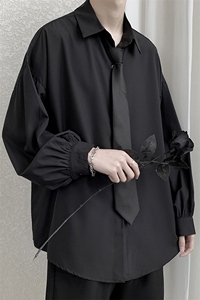 CS4001-P45 送领带秋季新款长袖衬衫男士大码宽松休闲时尚潮M-5XL图片