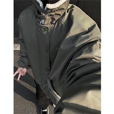 冬装美式复古羊羔毛翻领棉服飞行夹克棉衣加厚外套男H1031P128，男装夹克，电商A341