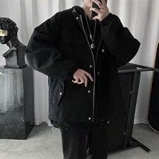 春秋机能风工装外套男韩版潮宽松衣服ins学生百搭bf夹克jk32-p65图片