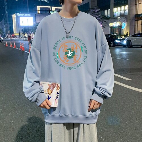 秋冬套头圆领卫衣男港风中性风大码宽松外套百搭1016-1 WY095 P28图片