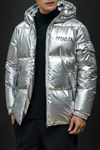 2021冬季新日系马切达大码男亮面包服保暖连帽棉衣棉袄M737-P75图片