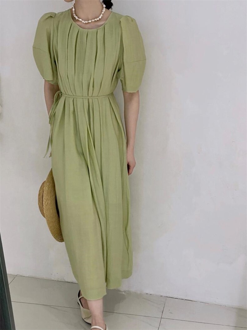 系带连衣裙，女装连衣裙，驿谷