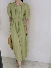 系带连衣裙，女装连衣裙，驿谷