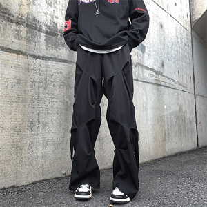 8XL-M 休闲裤男秋冬季加肥加大码西裤高街显瘦拖地裤9026p68控88图片