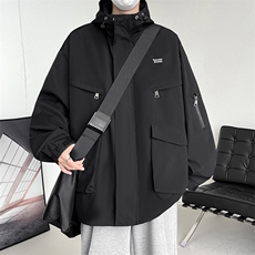 秋季刺绣户外冲锋衣男宽松男士夹克潮流新款A266-JK8019-P55特，男装夹克，电商A266