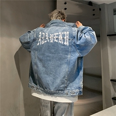2025新款牛仔韩版字母刺绣工装潮流水洗外套N608/P105158，男装工装外套，星座202