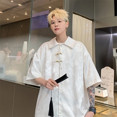 量大优供视频新风龙纹冰丝短袖衬衫男XH50-特P38，男装衬衫，电商B367