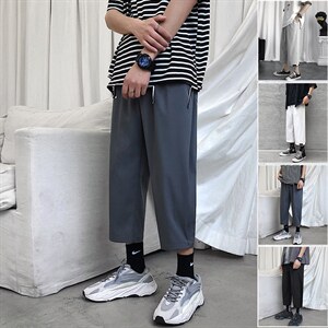 裤子男夏季工装潮流裤韩版宽松直筒ins七分裤休闲裤1211-特批20，男装休闲裤，星座718-1