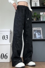 破洞斜切运动卫裤休闲裤A580特P45控78，男装休闲裤，电商A309