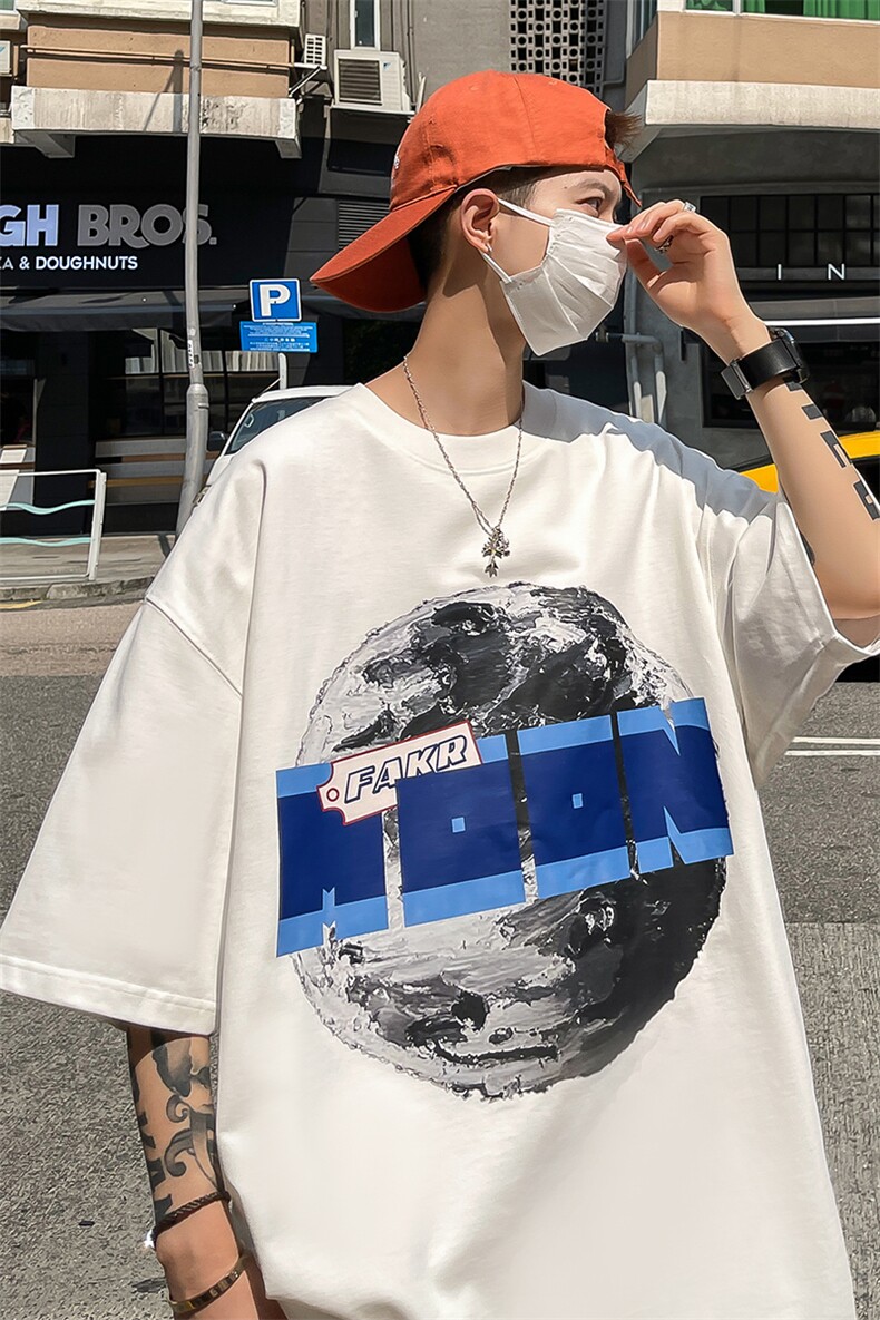 港风夏季短袖t恤男星球印花体恤B239-T1001-P25,男装T恤,星座514-2(原B239)