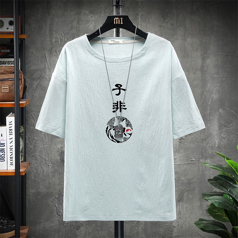 YT26070-P30亚短袖t恤男大码五分袖男宽松七分袖展架,男装T恤,电商A040A