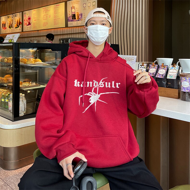 秋冬港风重磅男士休闲宽松套头大码华棉连帽卫衣W638-P50加绒P60,男装卫衣,星座310B
