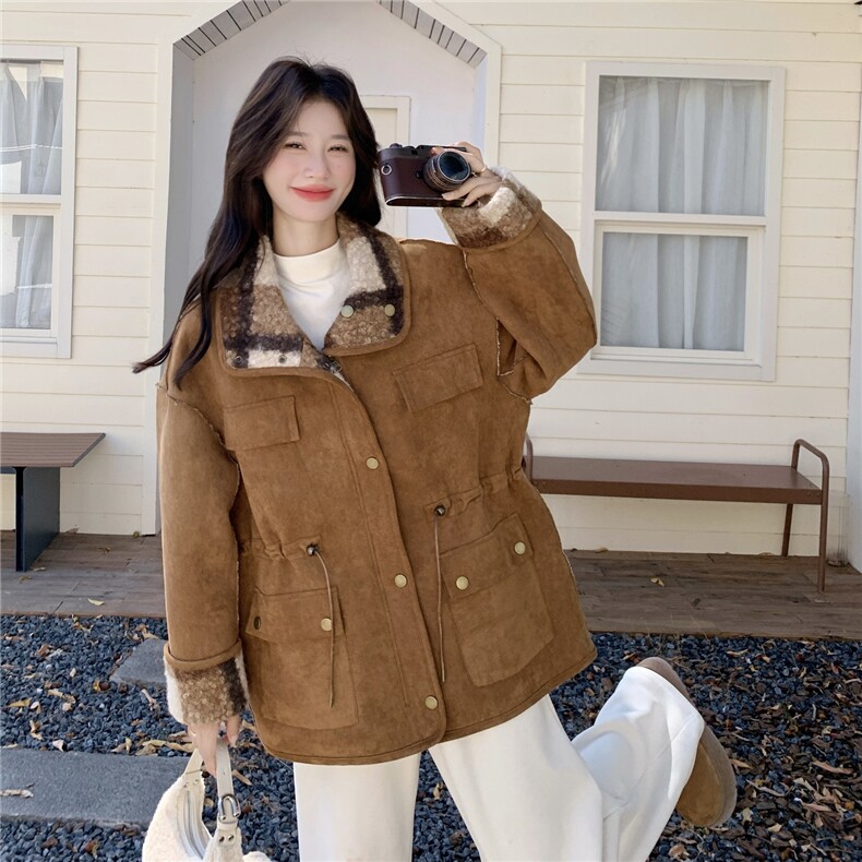 现货2025年冬季新款正反两穿中长款外套203-9551-P180-K278，女装毛呢外套，浪娴服饰